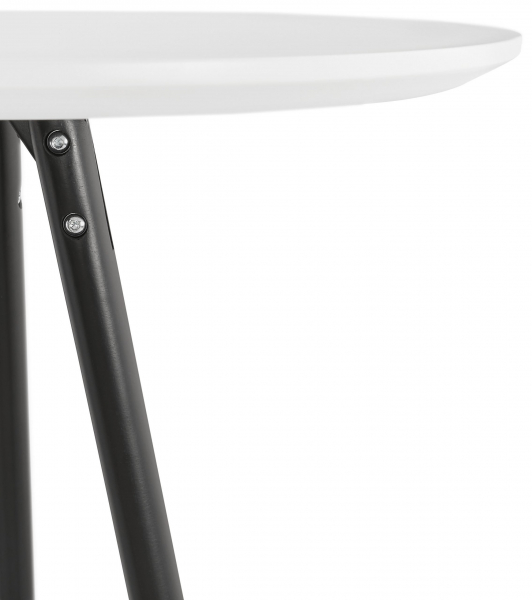 Masa inalta rotunda bar Amos 60x60x110 cm, MDF alb, design scandinav, picioare negre, BT00330WHBL - Kokoon [4]