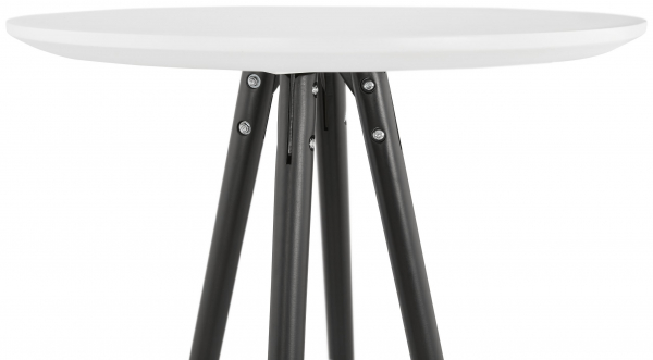 Masa inalta rotunda bar Amos 60x60x110 cm, MDF alb, design scandinav, picioare negre, BT00330WHBL - Kokoon [5]