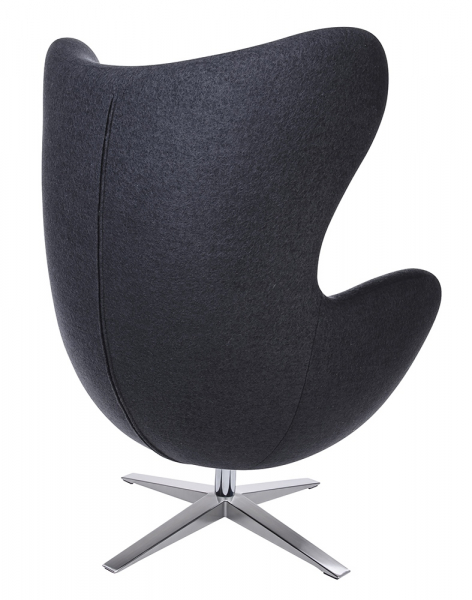 Fotoliu design lux Egg Wide, diverse culori, lana casmir/baza otel crom, HE-066.DARKGREY.27 - King [2]