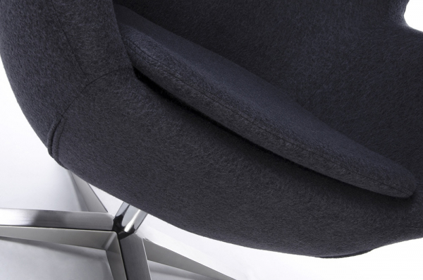Fotoliu design lux Egg Wide, diverse culori, lana casmir/baza otel crom, HE-066.DARKGREY.27 - King [5]