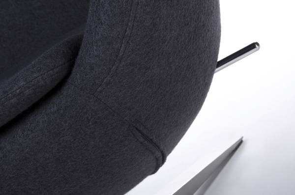 Fotoliu design lux Egg Wide, diverse culori, lana casmir/baza otel crom, HE-066.DARKGREY.27 - King [6]