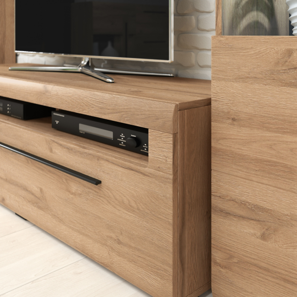 Comoda MDF stejar Frazier 140 cm cu sertar, stejar grandson [3]