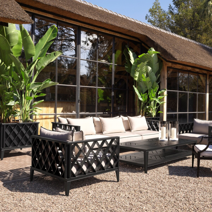   Canapea exterioară Ocean Club L neagră din pânză sunbrella 113617 EICHHOLTZ [2]