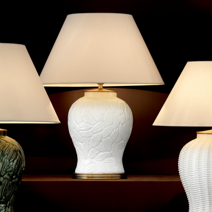   Lampă de masă Cipru ceramică albă cu abajur inclus 110952 EICHHOLTZ [2]