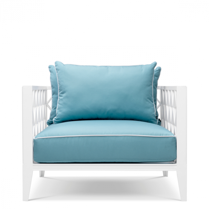   Scaun exterior Ocean Club alb sunbrella albastru mineral 113033 EICHHOLTZ [2]
