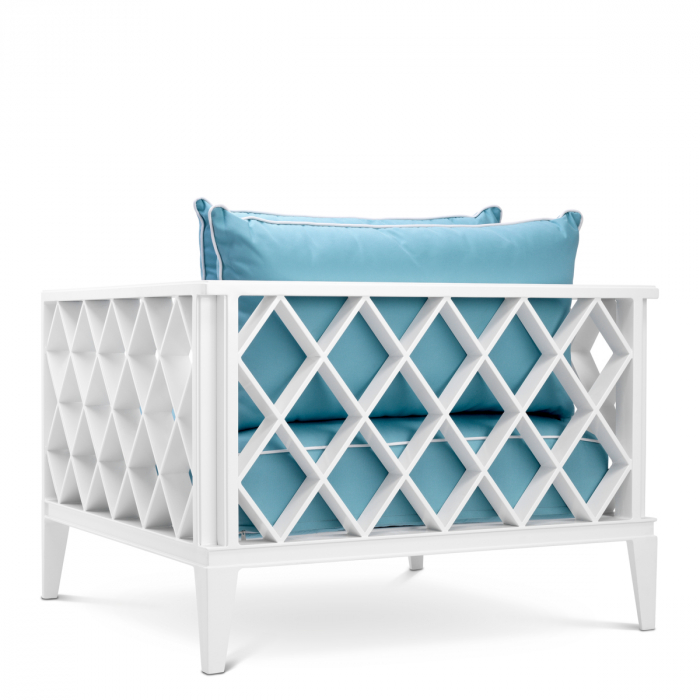   Scaun exterior Ocean Club alb sunbrella albastru mineral 113033 EICHHOLTZ [4]