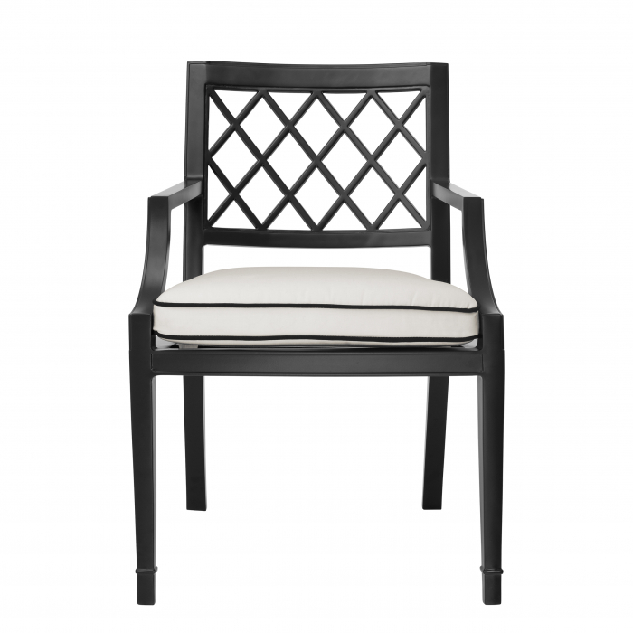   Scaun de dining exterior Paladium cu brațe din pânză sunbrella neagră 113619 EICHHOLTZ [2]