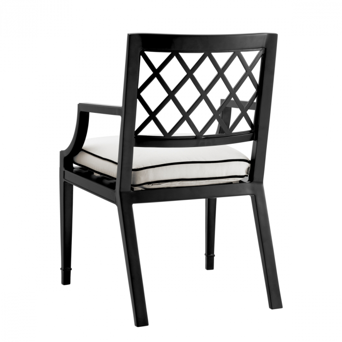   Scaun de dining exterior Paladium cu brațe din pânză sunbrella neagră 113619 EICHHOLTZ [3]