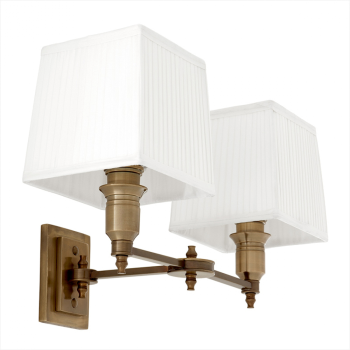   Apaj de perete Lexington Double ant brass incl white sh 108935 EICHHOLTZ [1]