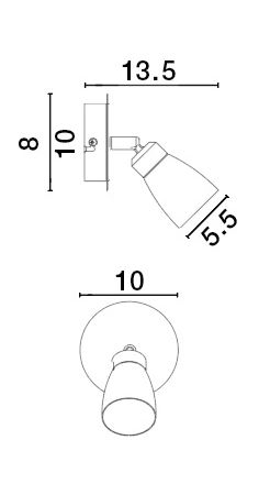 Aplica alba cu spot LED Leila din metal, 668001 - Novaluce [2]