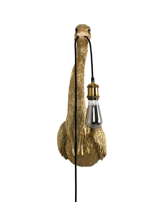 Aplică Animal Heron 24x21x61 cm, Rășină și Aluminiu Acoperit cu Cupru - Kare Design [7]