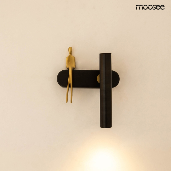 Aplică Boy Tube R 17,5x15x23 cm, Oțel Negru, Auriu - Moosee [2]
