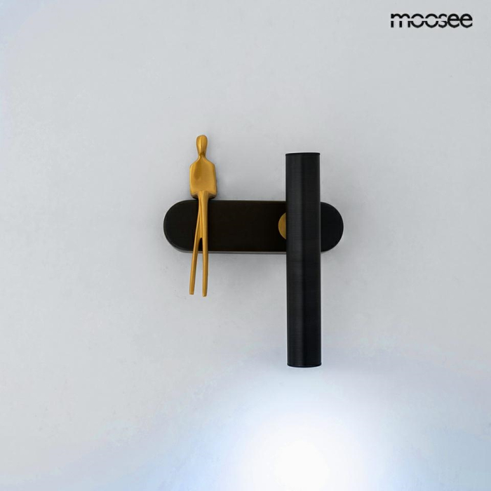 Aplică Boy Tube R 17,5x15x23 cm, Oțel Negru, Auriu - Moosee [4]