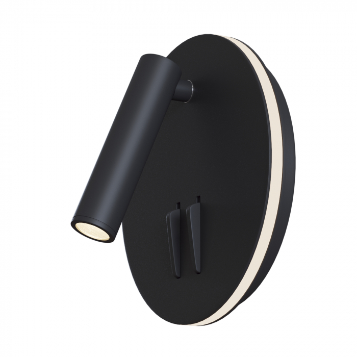 Aplica LED Ios C176-WL-01-6W-B, 9W, 600lm, lumina calda, IP20, neagra, Maytoni [1]