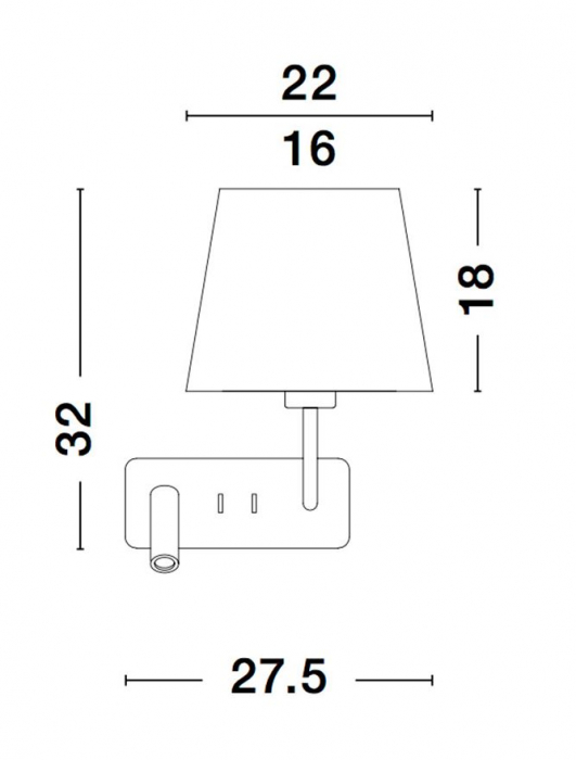 Aplica de perete alb-negru Eduaro, baza metalica, abajur textil, cu LED ajustabil, 9919151 - Novaluce [8]