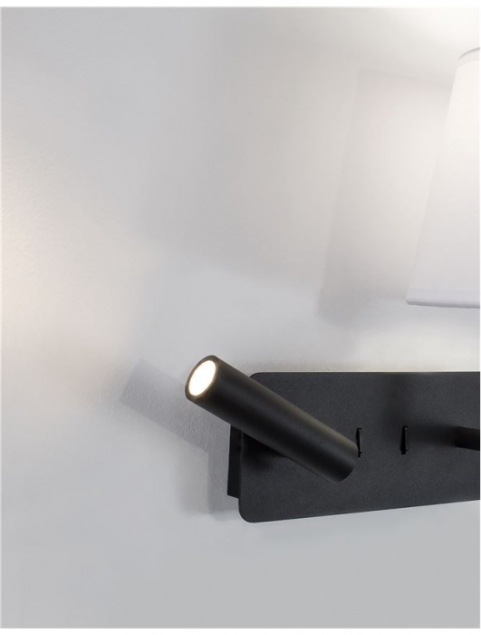 Aplica de perete alb-negru Eduaro, baza metalica, abajur textil, cu LED ajustabil, 9919151 - Novaluce [7]