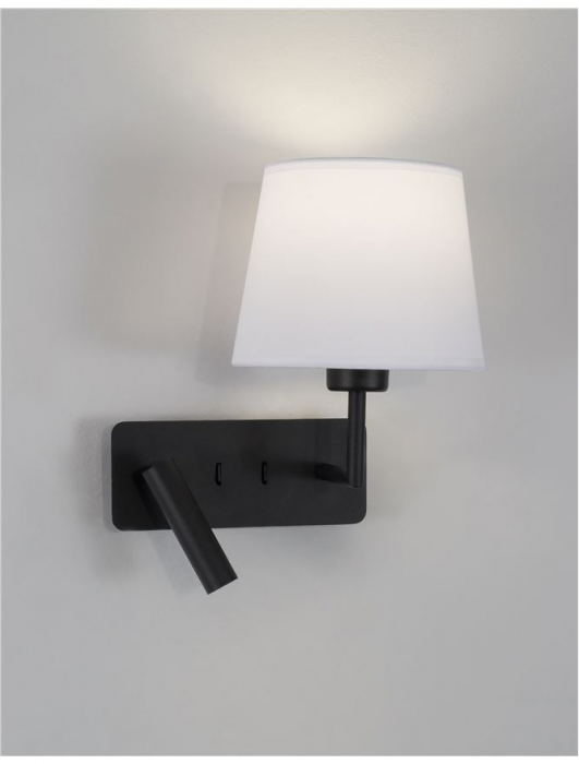 Aplica de perete alb-negru Eduaro, baza metalica, abajur textil, cu LED ajustabil, 9919151 - Novaluce [4]