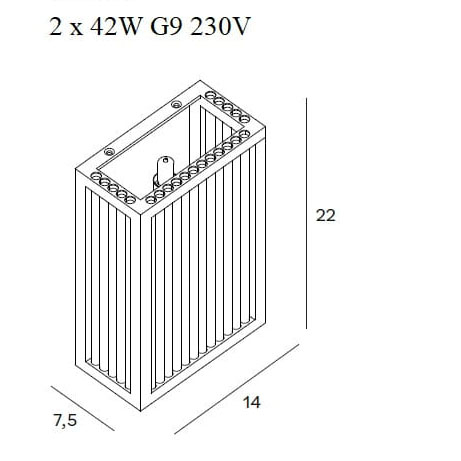 Aplica de perete aurie lux Serena 14x7,5x22 cm metal/sticla, W0294 - Maxlight [3]