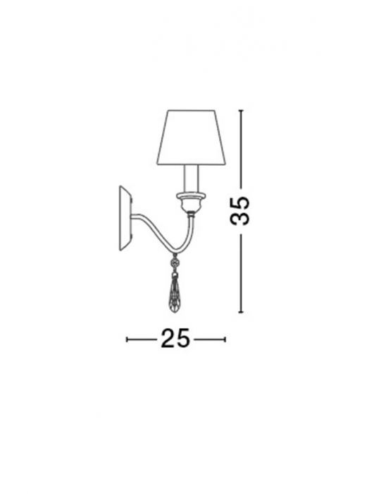 Aplica de perete clasica crem Davor, din metal cu element decorativ de cristal, 5157204 - Novaluce [3]