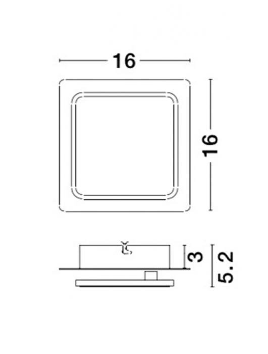 Aplica de perete LED patrata alba Senia, ajustabila, din metal, 16x16 cm, 9001704 - Novaluce [3]