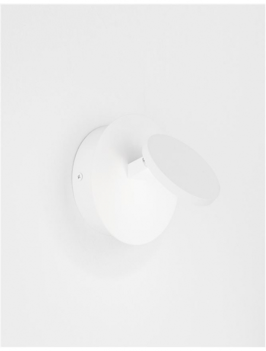 Aplica de perete LED rotunda alba Rever, din metal, ajustabila, Ø 12 cm, 9139805 - Novaluce [4]