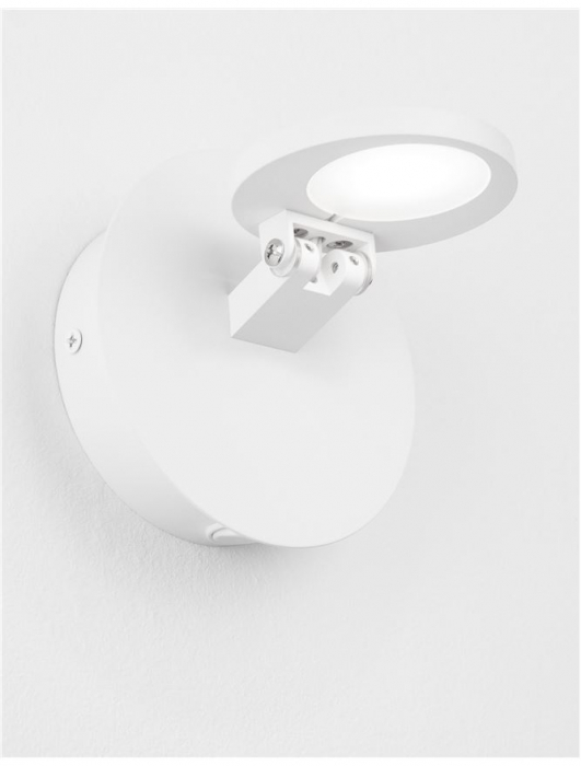 Aplica de perete LED rotunda alba Rever, din metal, ajustabila, Ø 12 cm, 9139805 - Novaluce [5]