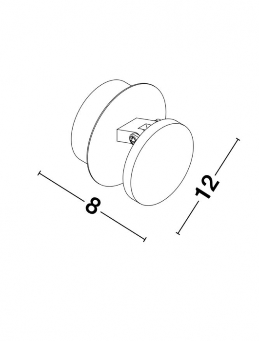 Aplica de perete LED rotunda alba Rever, din metal, ajustabila, Ø 12 cm, 9139805 - Novaluce [8]