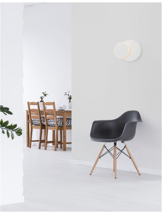 Aplica de perete LED rotunda alba Senia, ajustabila, din metal, Ø 16 cm, 9001705 - Novaluce [2]