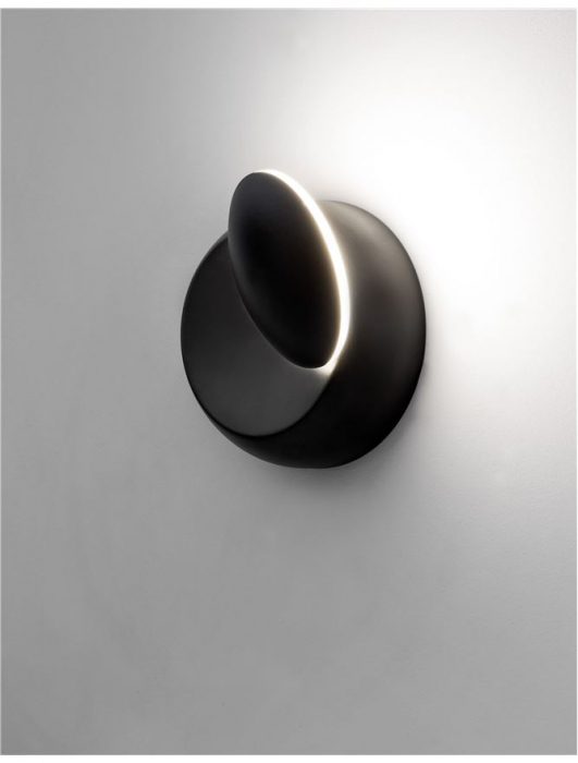 Aplica de perete LED rotunda neagra/alba Tendra, ajustabila, din metal, Ø 14 cm, 910162 - Novaluce [3]
