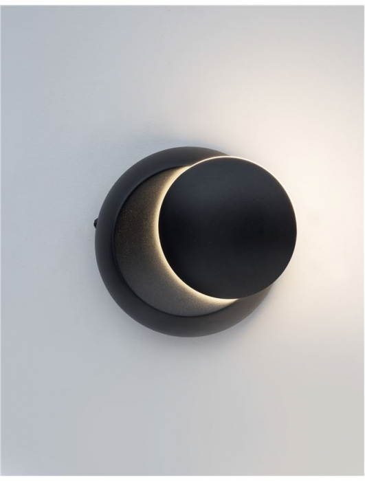 Aplica de perete LED rotunda neagra/alba Tendra, ajustabila, din metal, Ø 14 cm, 910162 - Novaluce [4]