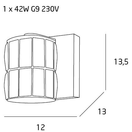 Aplica de perete lux Jaxx 12x13x13,5 cm metal/sticla, W0205 - Maxlight [3]