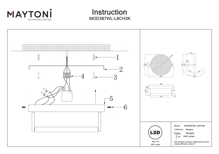 Aplică de perete Mangata, Metal Crom, 7W, MAYTONI MOD387WL-L8CH3K [7]