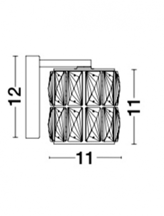 Aplica de perete moderna din sticla transparenta Valeri, baza metal cromat, 8538102 - Novaluce [4]