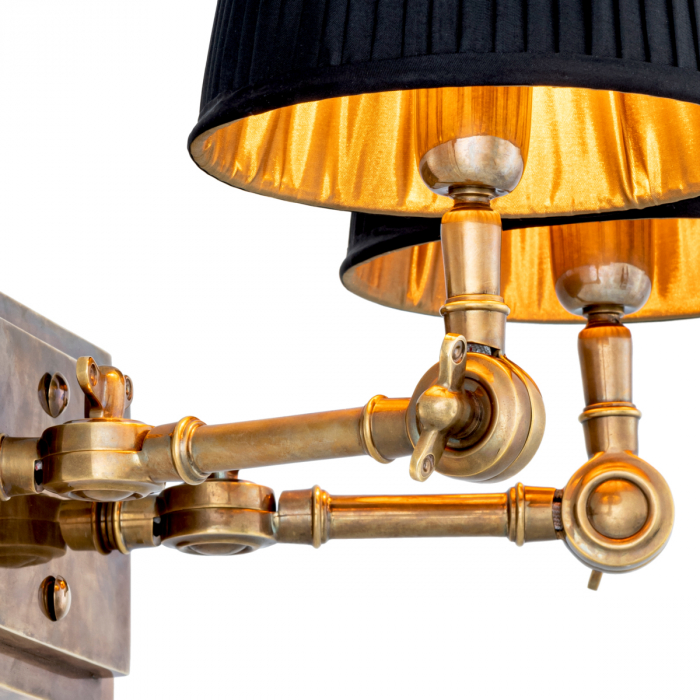   Aplica de perete Wentworth Double din alamă vintage inclusiv negru s 115950 EICHHOLTZ [5]