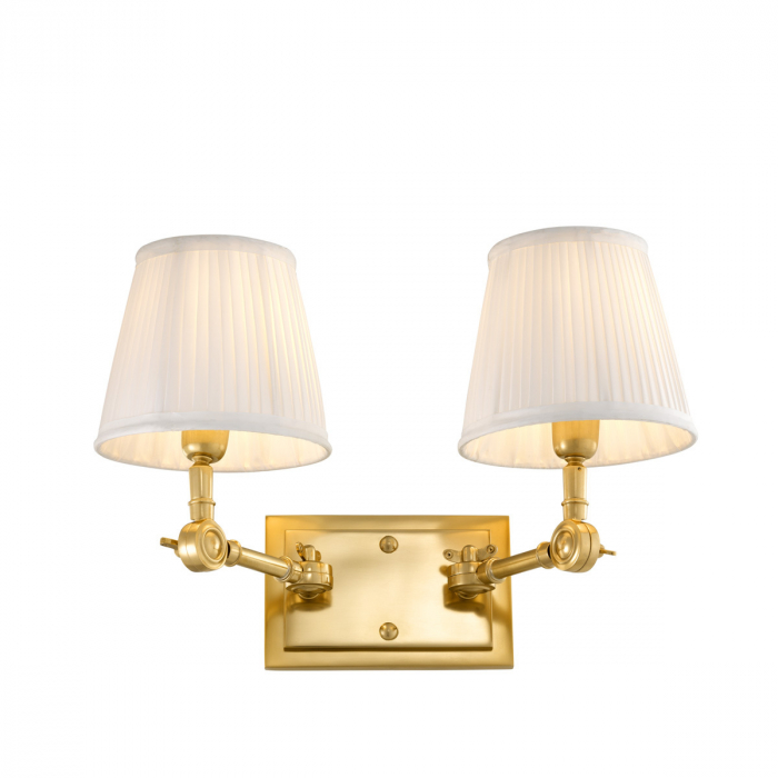   Aplica de perete Wentworth dublă finisaj auriu inclusiv alb 107222 EICHHOLTZ [1]
