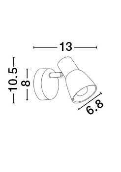 Aplica design Agapi, baza din metal, abajur de sticla, 667001 - Novaluce [3]