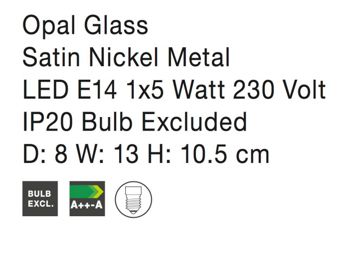 Aplica design Agapi, baza din metal, abajur de sticla, 667001 - Novaluce [4]