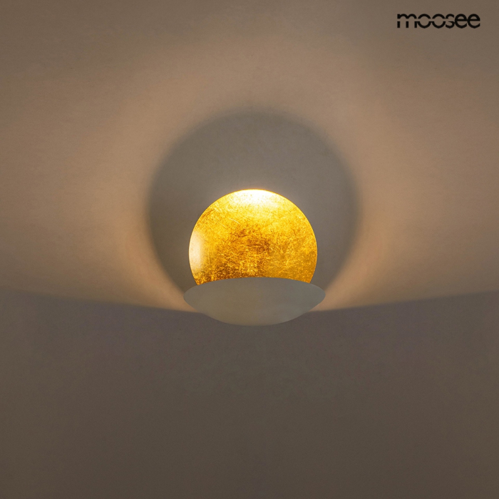 Aplică Eclise 35x22x35 cm, Oțel și Aluminiu Auriu; Alb - Moosee [5]