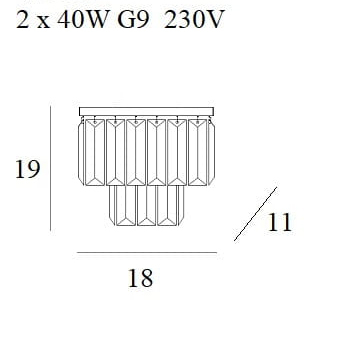 Aplica eleganta baza aurie Tamse 18x11x19 cm metal/sticla, W0288 - Maxlight [2]