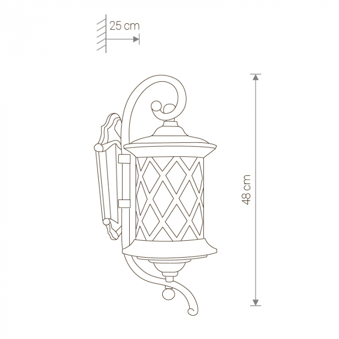 Aplica exterior Ross din aluminiu si sticla, 48 cm, stil vintage, 6911 - Nowodworski [2]