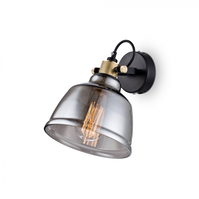 Aplica Irving T163-01-C, 1xE27, neagra+fumurie, IP20, Maytoni [2]