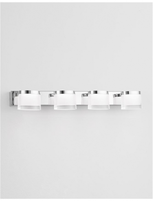 Aplica LED liniara perete baie Agusti, 3/4 surse de lumina din acril, baza metal, IP44, 9122331 - Novaluce [13]
