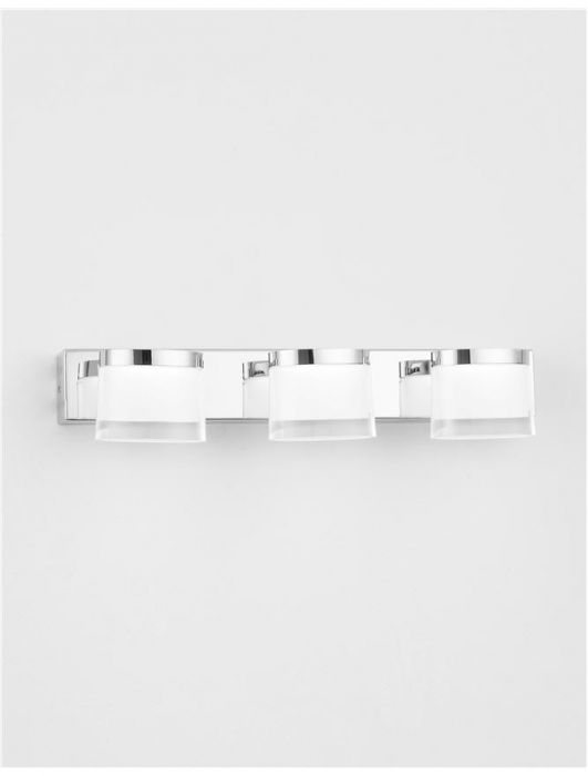 Aplica LED liniara perete baie Agusti, 3/4 surse de lumina din acril, baza metal, IP44, 9122331 - Novaluce [2]