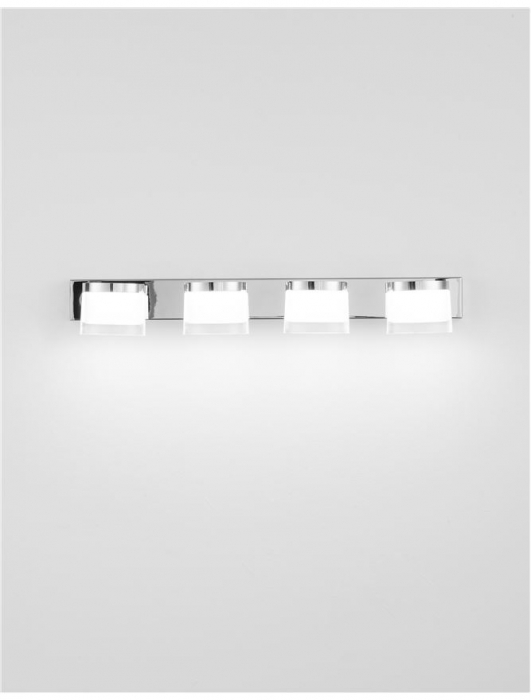 Aplica LED liniara perete baie Agusti, 3/4 surse de lumina din acril, baza metal, IP44, 9122331 - Novaluce [14]