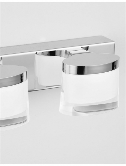 Aplica LED liniara perete baie Agusti, 3/4 surse de lumina din acril, baza metal, IP44, 9122331 - Novaluce [15]