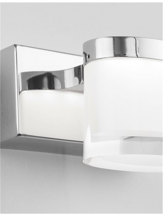 Aplica LED perete baie Agusti, 1/2 surse de lumina din acril, baza metal, IP44, 9122311 - Novaluce [3]