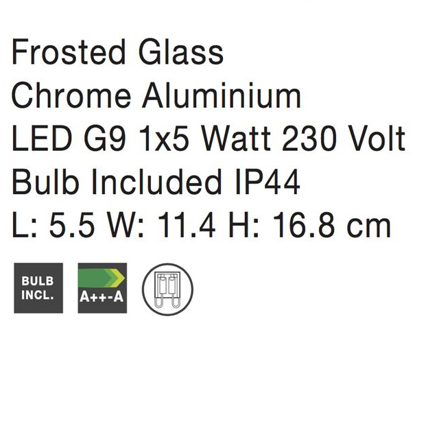 Aplica LED perete baie alba Cali, din sticla, baza metal, IP44, 6204482 - Novaluce [4]