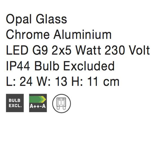 Aplica LED perete liniara baie alba Vitor, din sticla, baza metal, IP44, 71606601 - Novaluce [4]