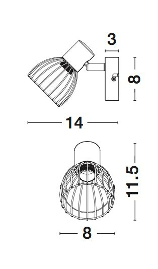 Aplica neagra Jema, din metal, abajur ajustabil, 770010 - Novaluce [3]