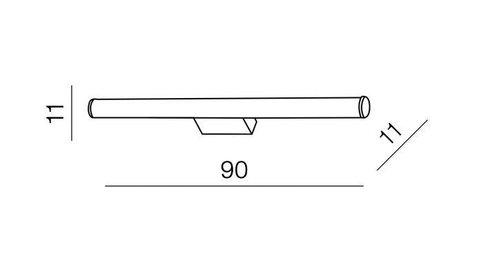 Aplica oglinda baie LED tip tub Aref 30/60/90/120 cm, suport metalic cromat, AZ 2095 - Azzardo [7]